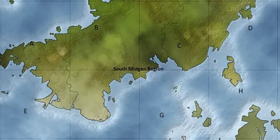 Region map — South Midgen